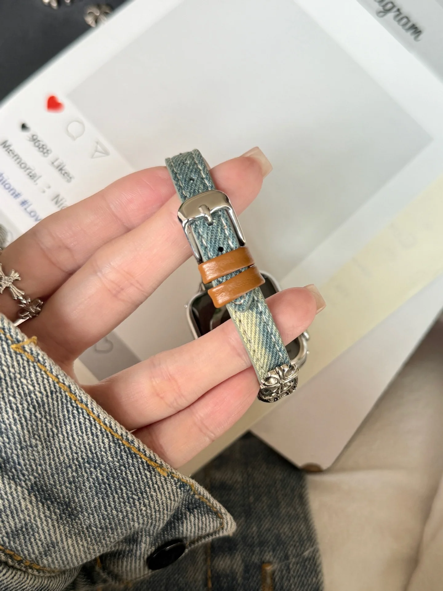 Thin Leather Watch Strap For Apple Watch Ultra Band - Image 12