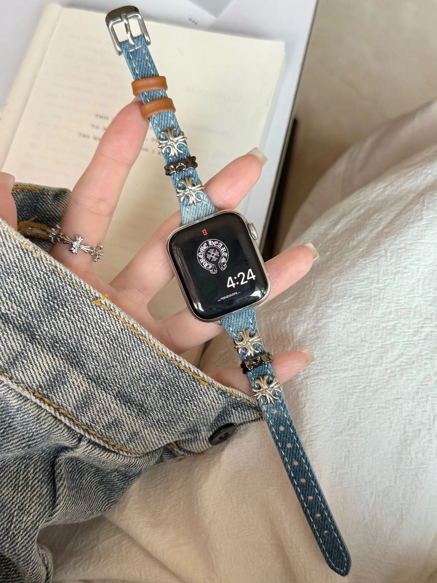 Thin Leather Watch Strap For Apple Watch Ultra Band - Image 3