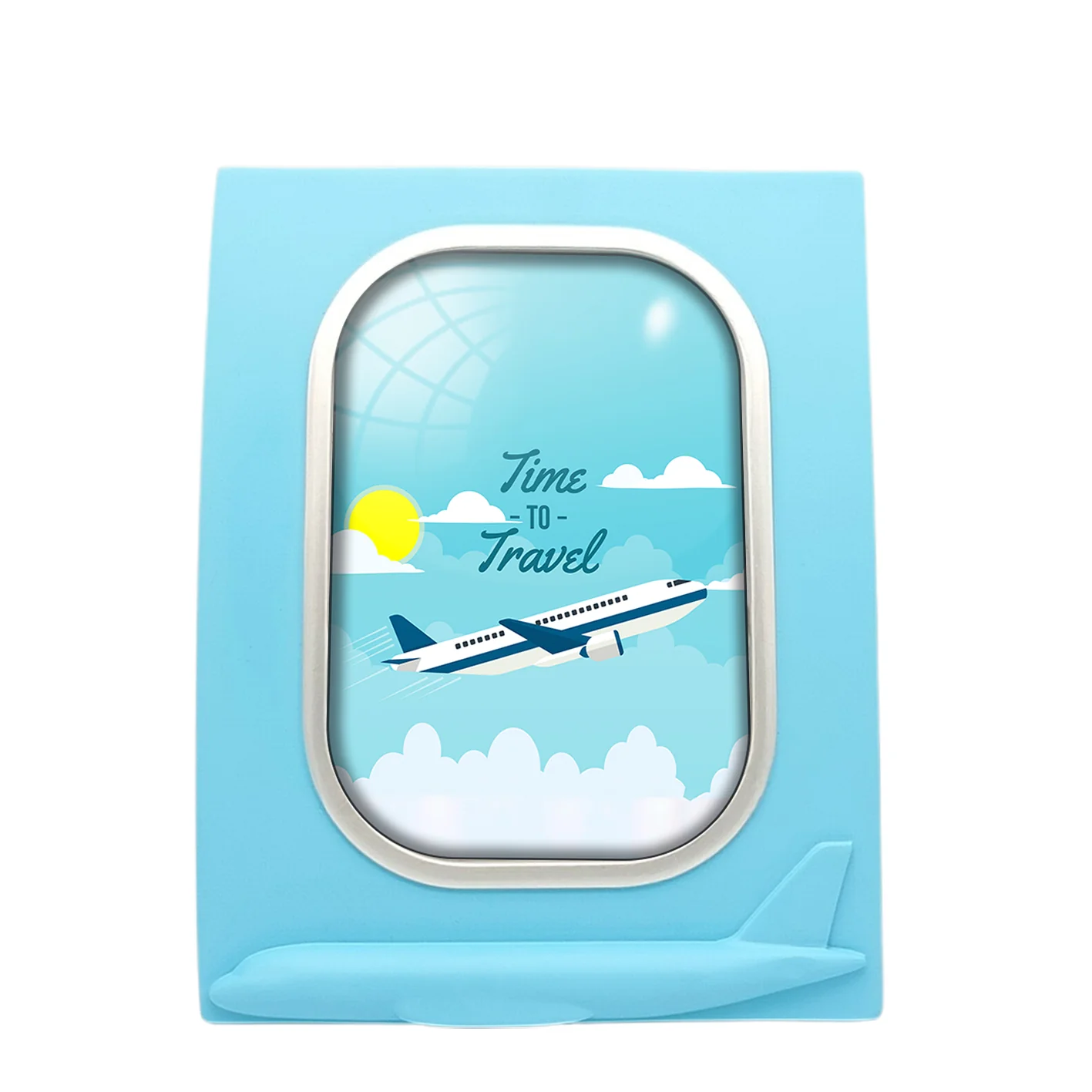 Time to Travel Designed Airplane Window Photo Frame