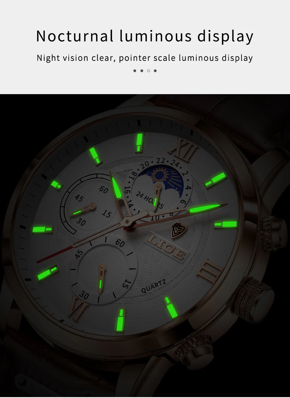 Top Brand Luxury Brown Leather Casual Quartz Watch Men - Image 15