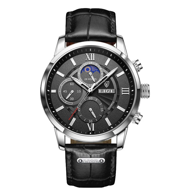 Top Brand Luxury Brown Leather Casual Quartz Watch Men - Image 17