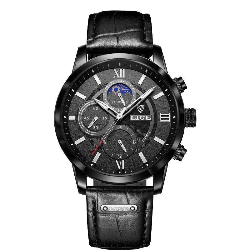 Top Brand Luxury Brown Leather Casual Quartz Watch Men - Image 18