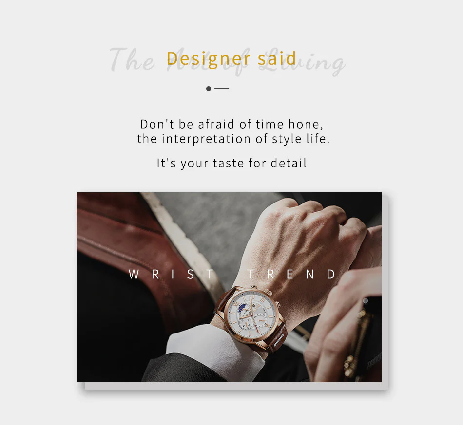 Top Brand Luxury Brown Leather Casual Quartz Watch Men - Image 4