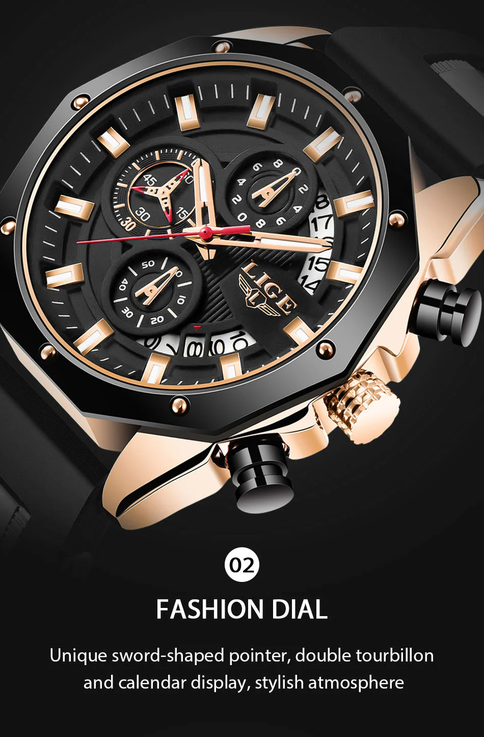 Top Brand Luxury Silicone Sport Watch Quartz Men Watche - Image 11