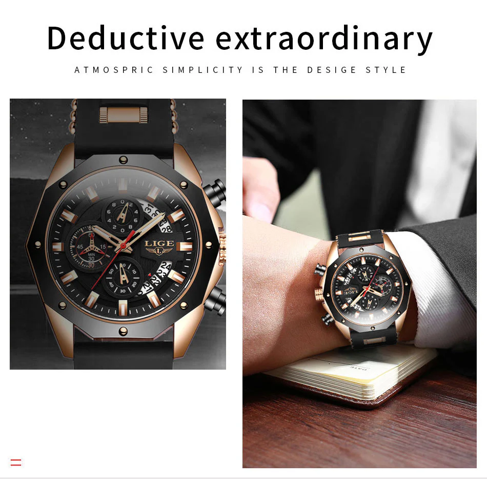 Top Brand Luxury Silicone Sport Watch Quartz Men Watche - Image 4
