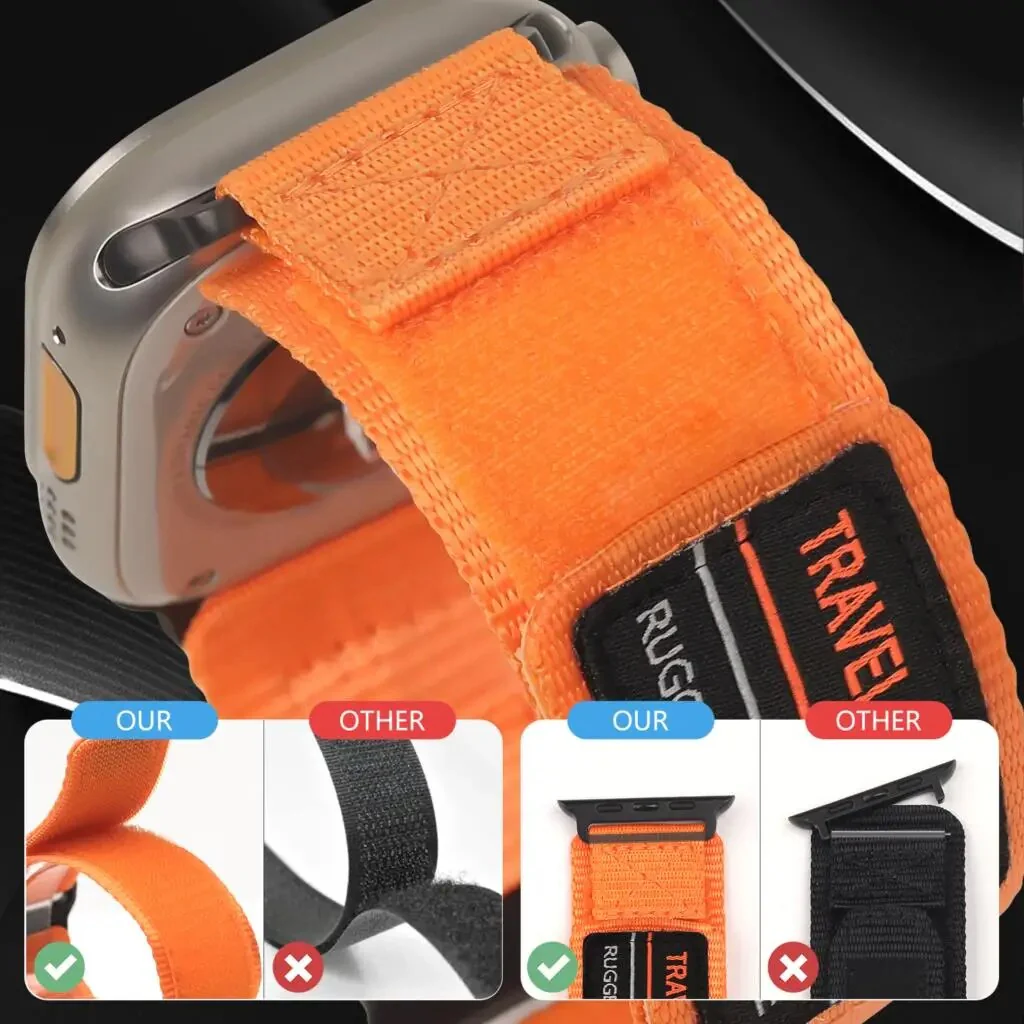 Travel Loop RUGGED ADVENTURE Sport Woven Nylon Strap for Apple Watch Band  Leather Correa Bracelet IWatch Series - Image 6