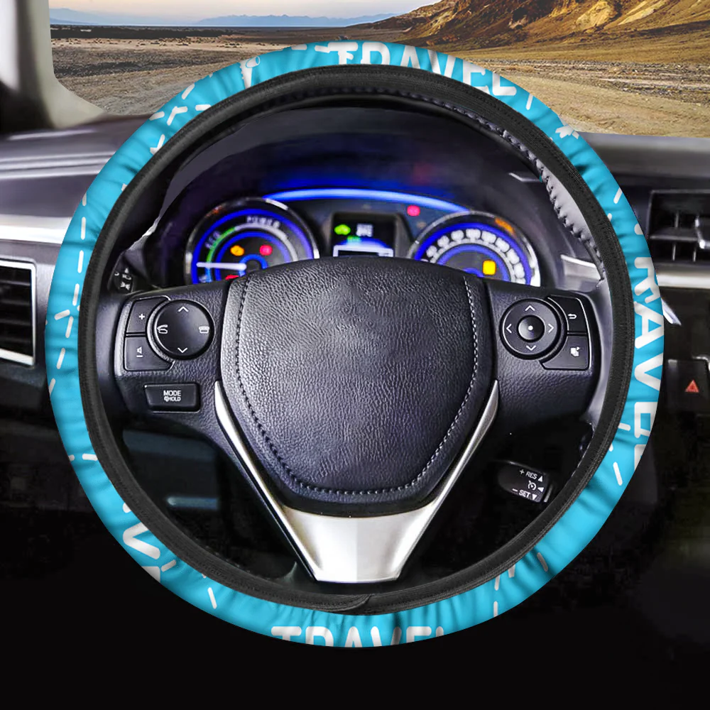 Travel & Planes Designed Car Steering Wheel Cover