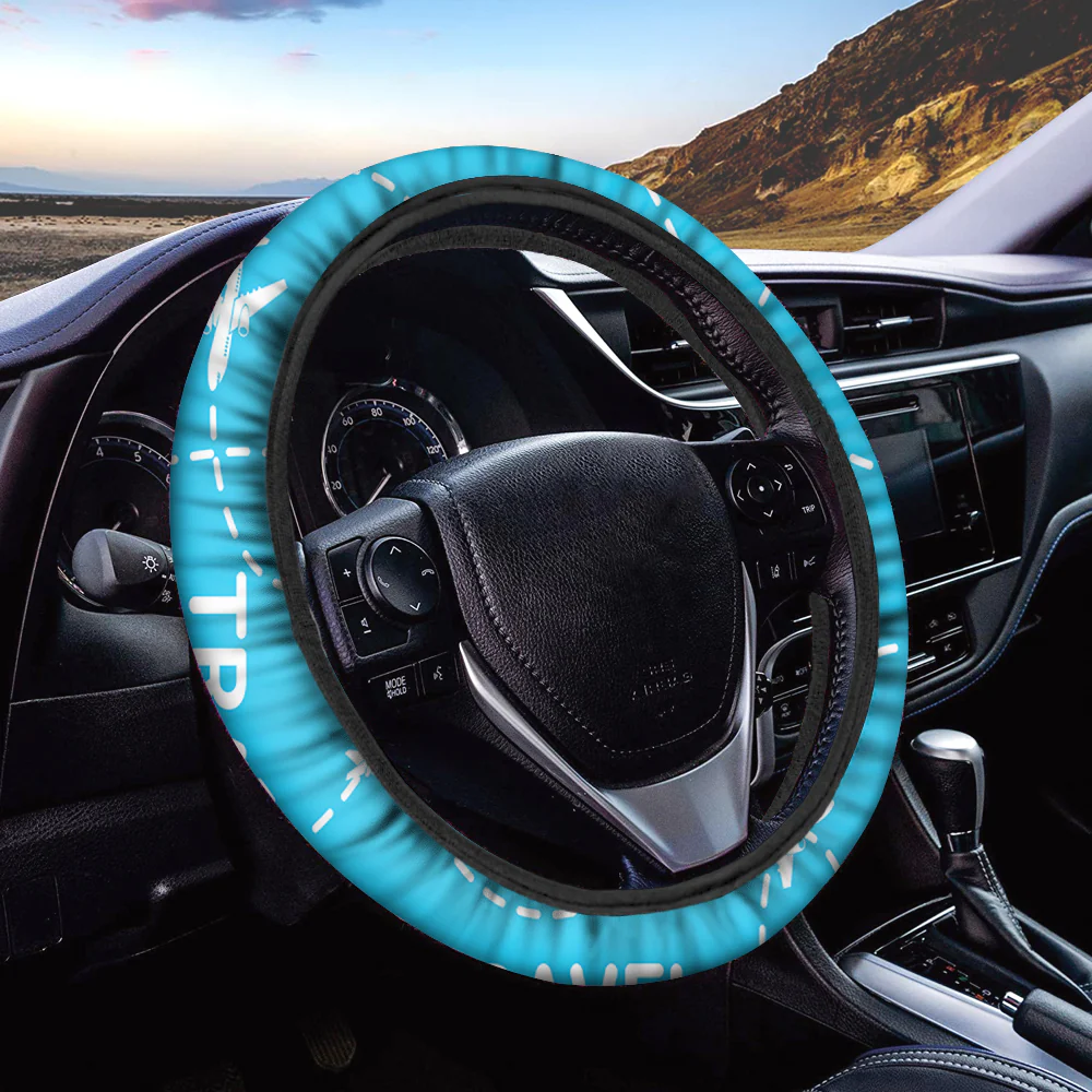 Travel & Planes Designed Car Steering Wheel Cover - Image 2