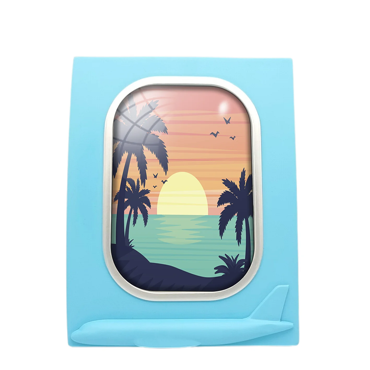 Tropical Summer Theme Designed Airplane Window Photo Frame