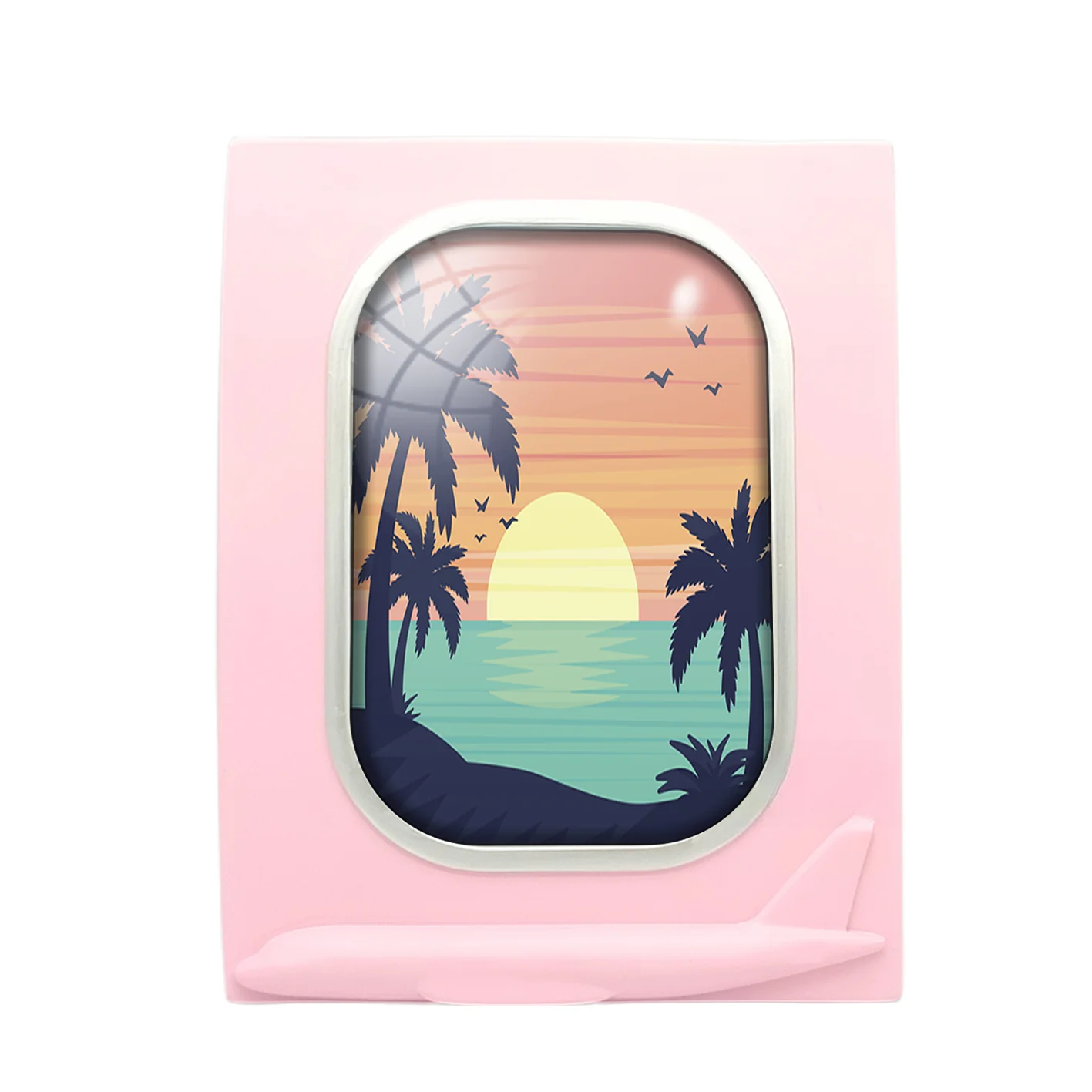 Tropical Summer Theme Designed Airplane Window Photo Frame - Image 3