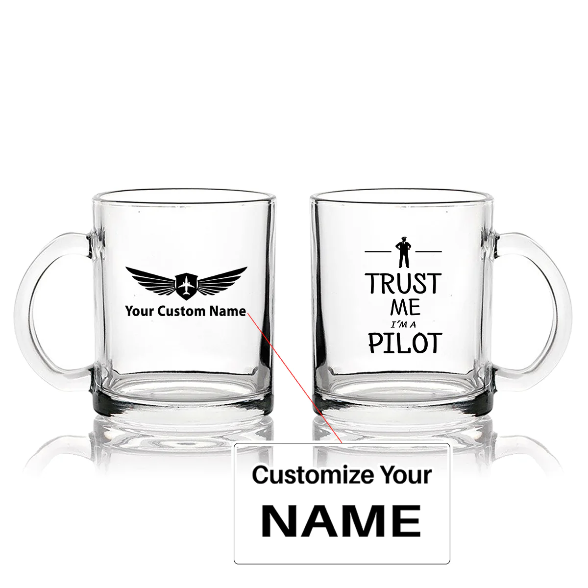 Trust Me I'm a Pilot Designed Coffee & Tea Glasses