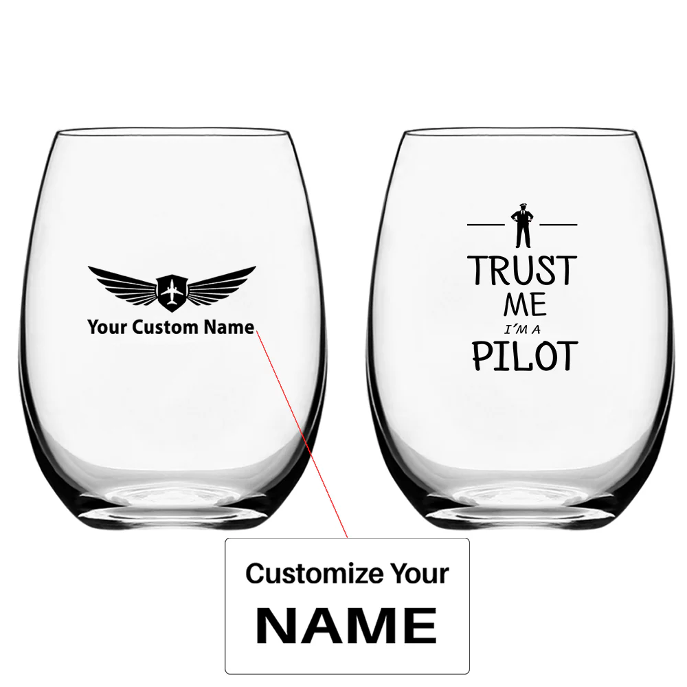 Trust Me I'm a Pilot Designed Water & Drink Glasses