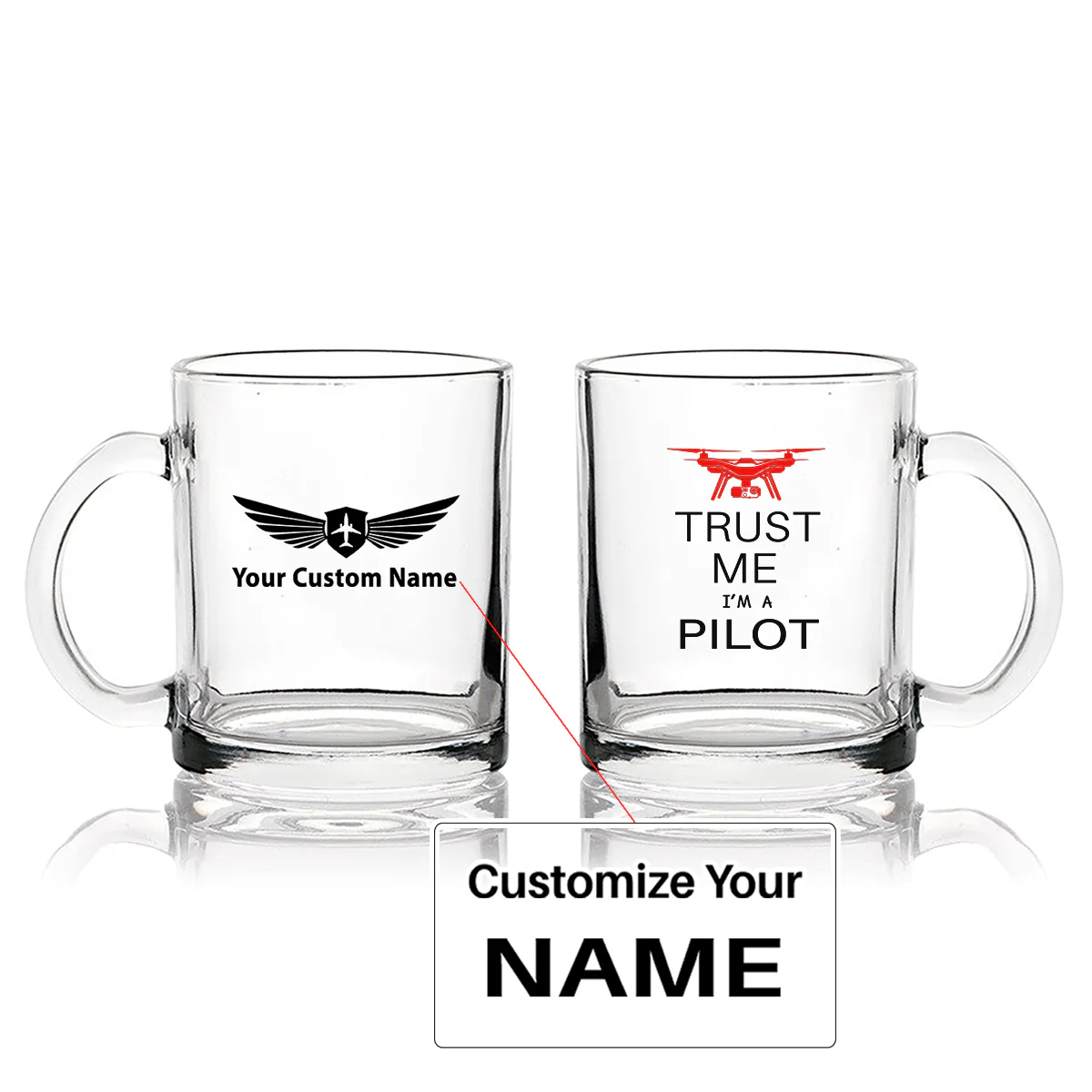 Trust Me I'm a Pilot (Drone) Designed Coffee & Tea Glasses