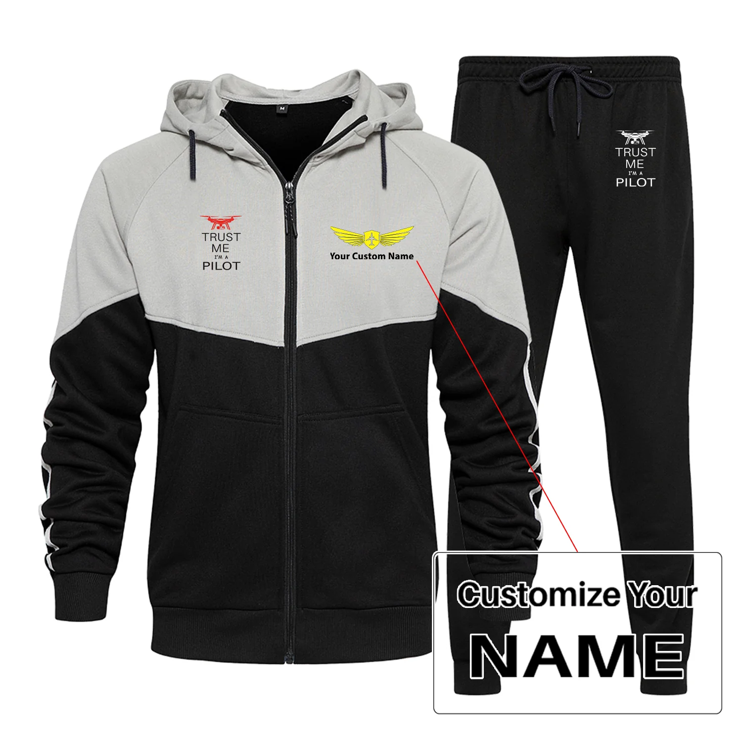 Trust Me I'm a Pilot (Drone) Designed Colourful Z. Hoodies & Sweatpants - Image 2