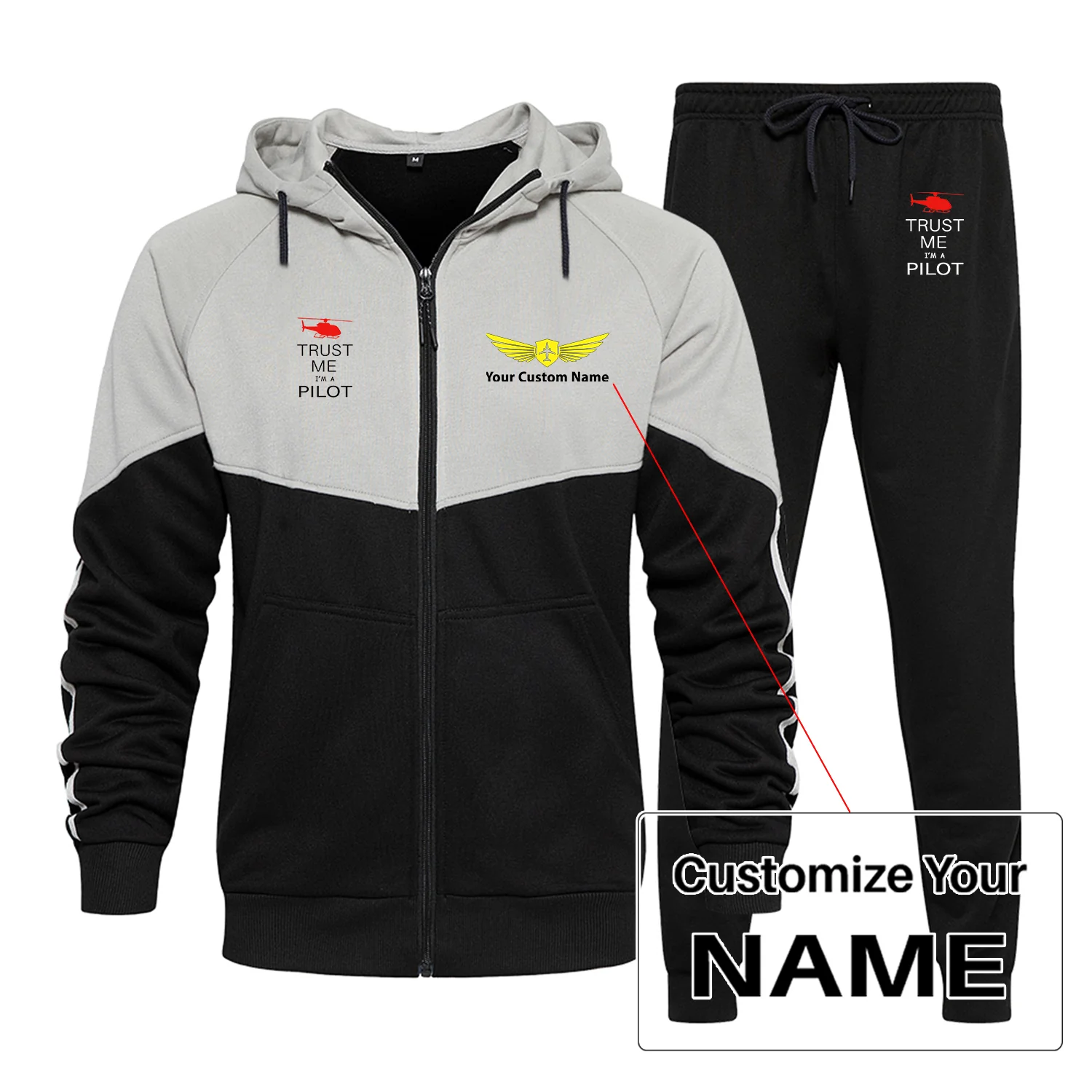 Trust Me I'm a Pilot (Helicopter) Designed Colourful Z. Hoodies & Sweatpants - Image 2