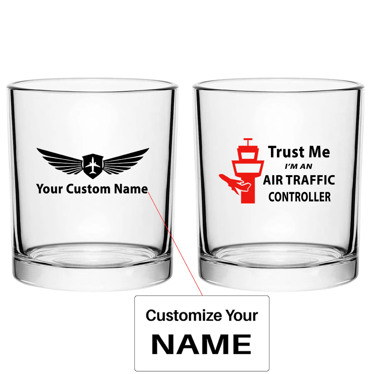 Trust Me I'm an Air Traffic Controller Designed Special Whiskey Glasses