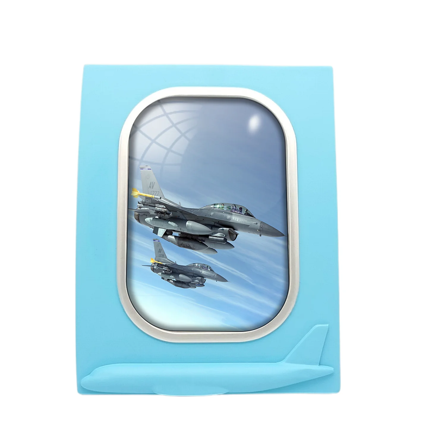 Two Fighter Jets Designed Airplane Window Photo Frame