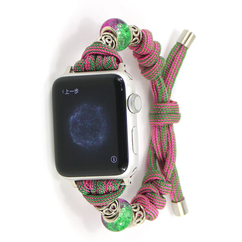 Umbrella Rope Woven Nylon Sports Compatible iWatch Apple Strap Handmade Strap - Image 4