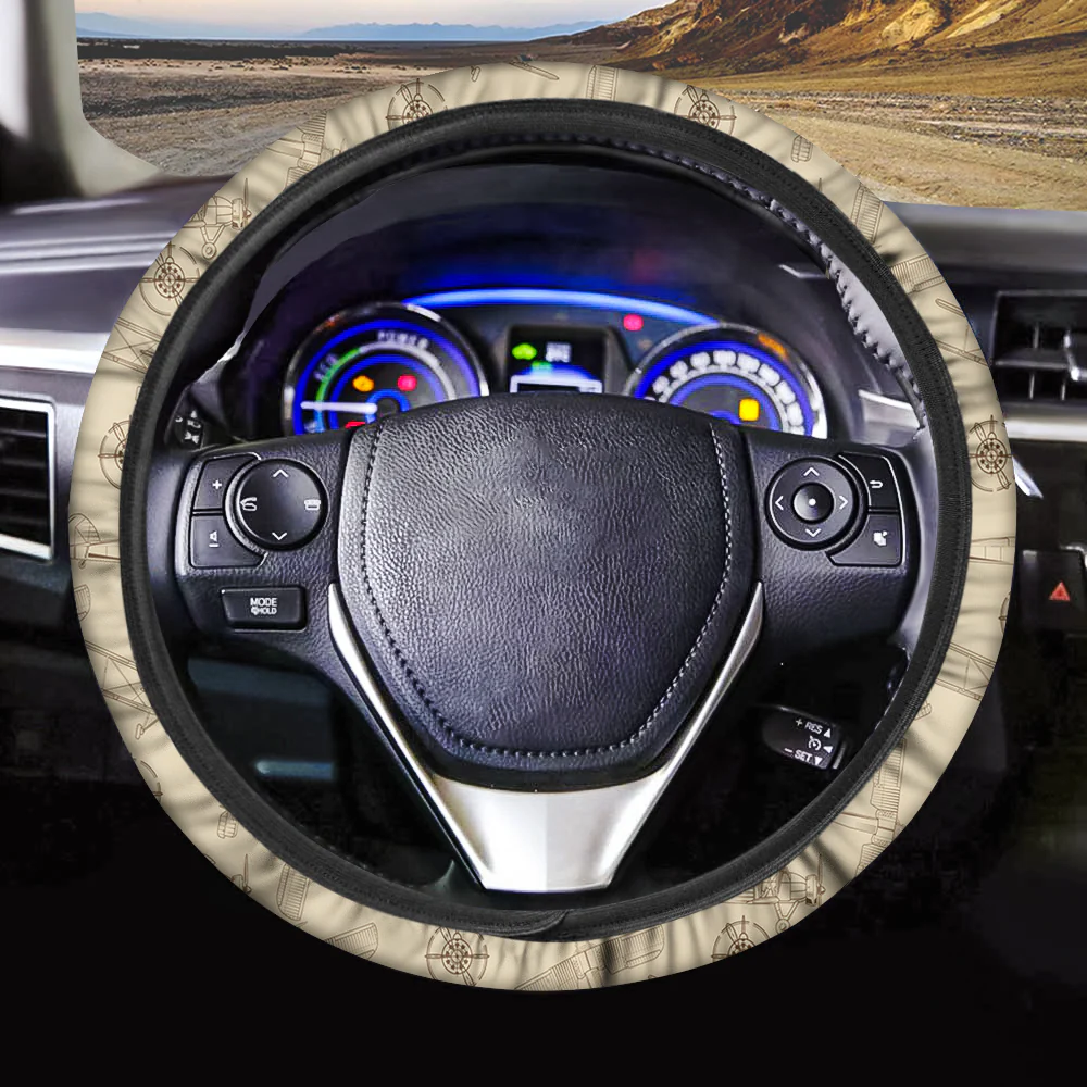 Very Cool Vintage Planes Designed Car Steering Wheel Cover