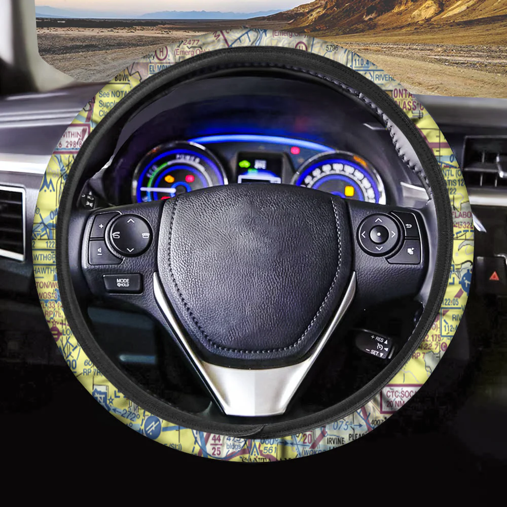VFR Chart Designed Car Steering Wheel Cover