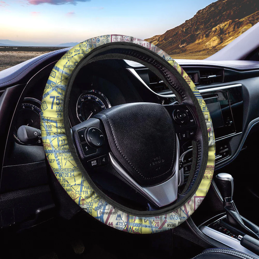 VFR Chart Designed Car Steering Wheel Cover - Image 2