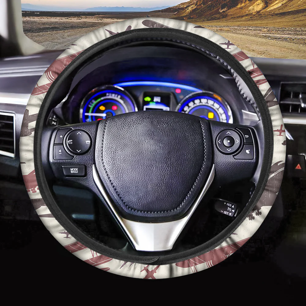 Vintage & Jumbo Airplanes Designed Car Steering Wheel Cover