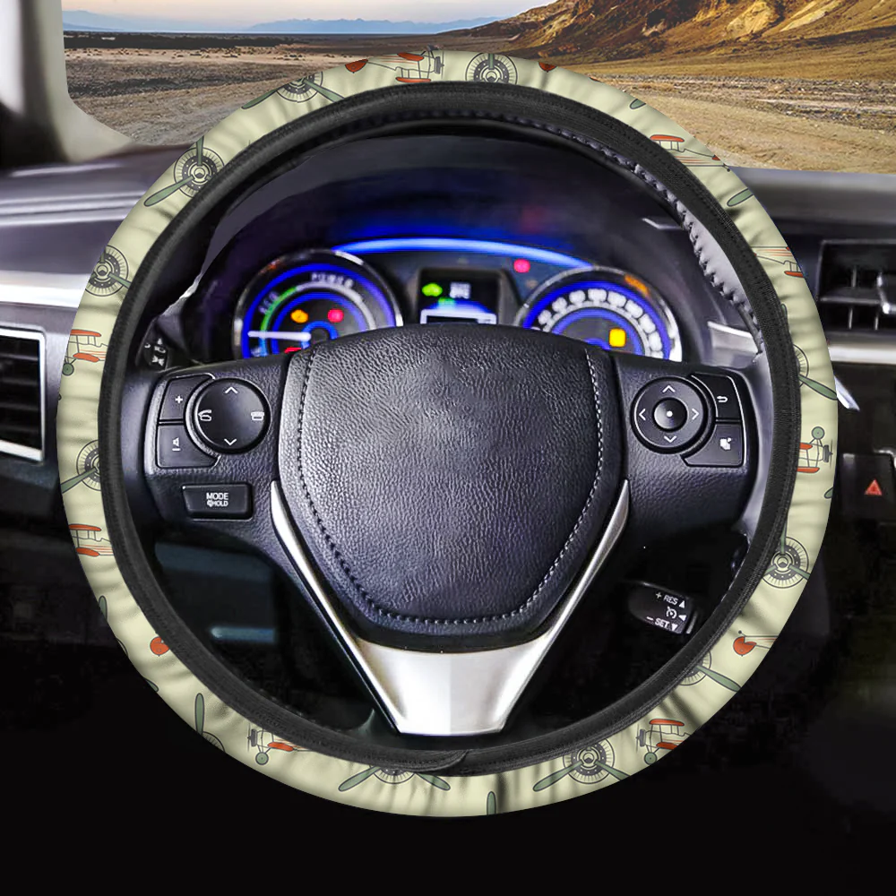 Vintage Old Airplane Designed Car Steering Wheel Cover