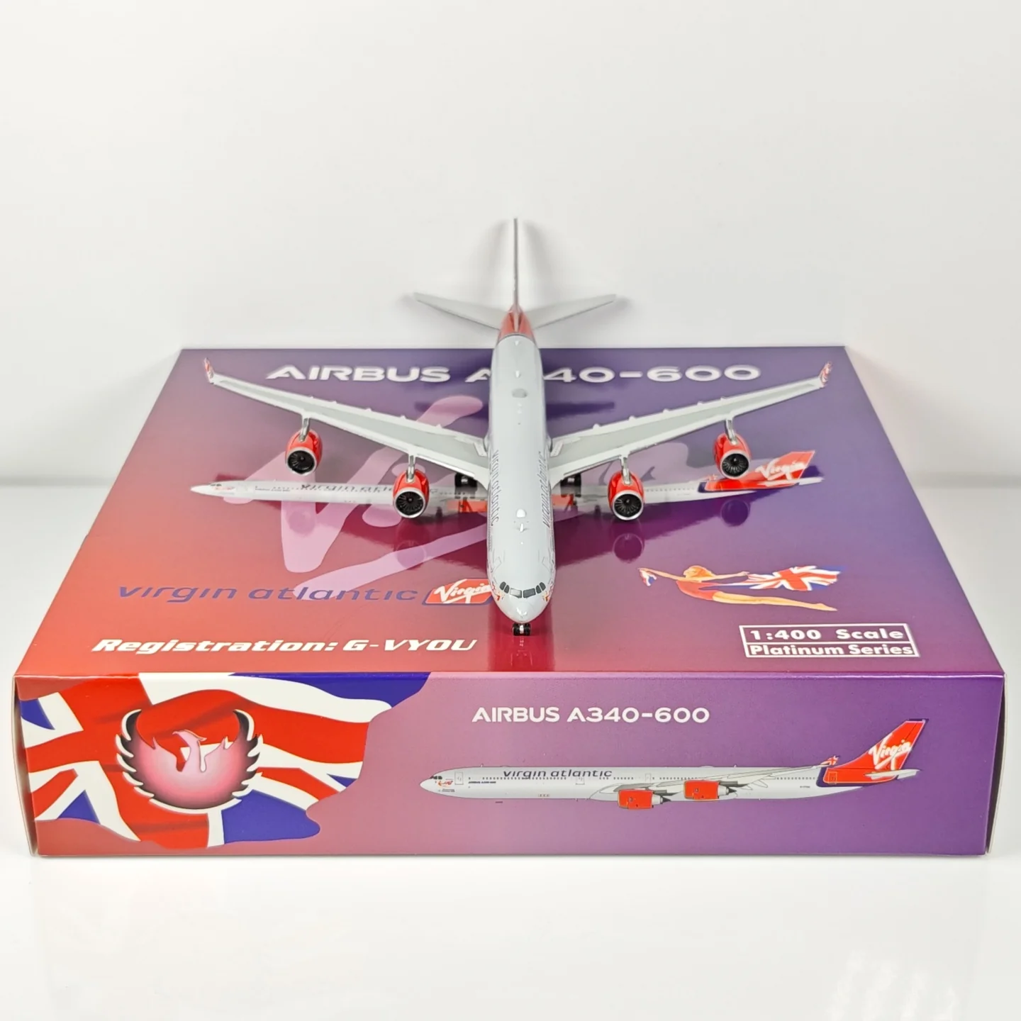 Virgin Atlantic Airbus A340-600 G-VYOU Airplane Model 1/400 Scale - Image 6