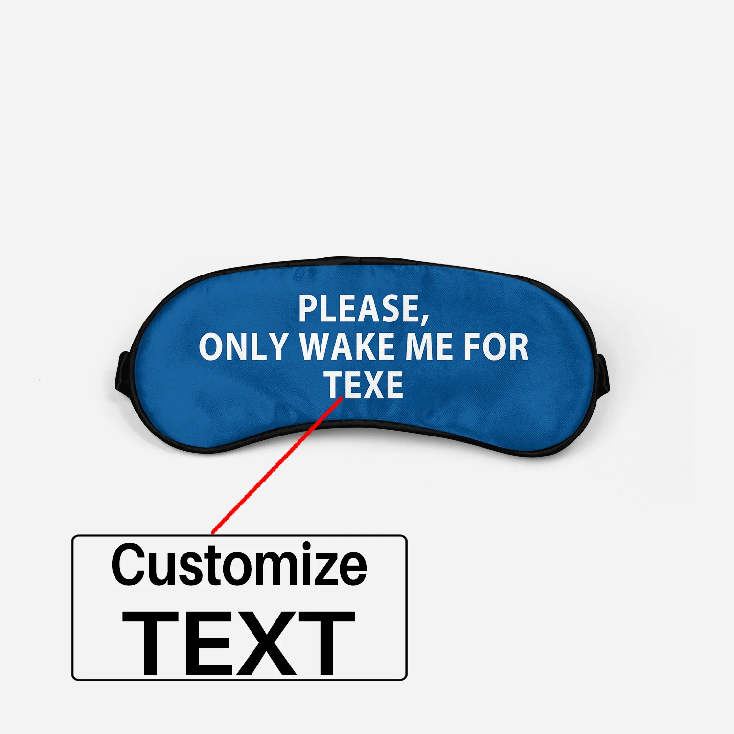 WAKE ME IN PLACE Text Designed Sleep Masks - Image 2