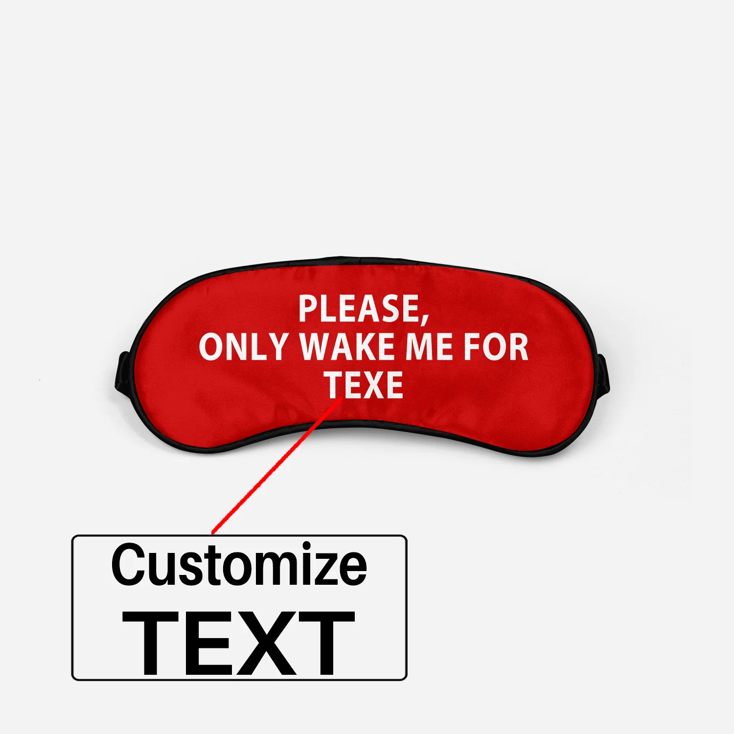 WAKE ME IN PLACE Text Designed Sleep Masks - Image 3