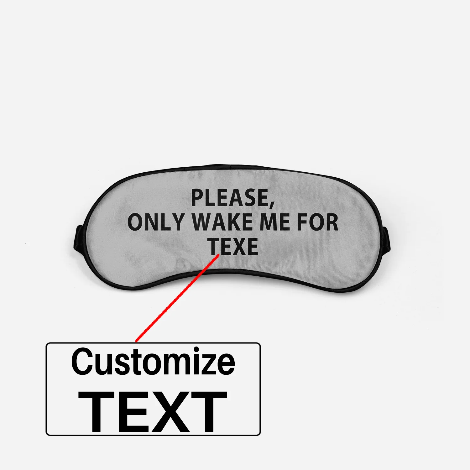 WAKE ME IN PLACE Text Designed Sleep Masks - Image 4