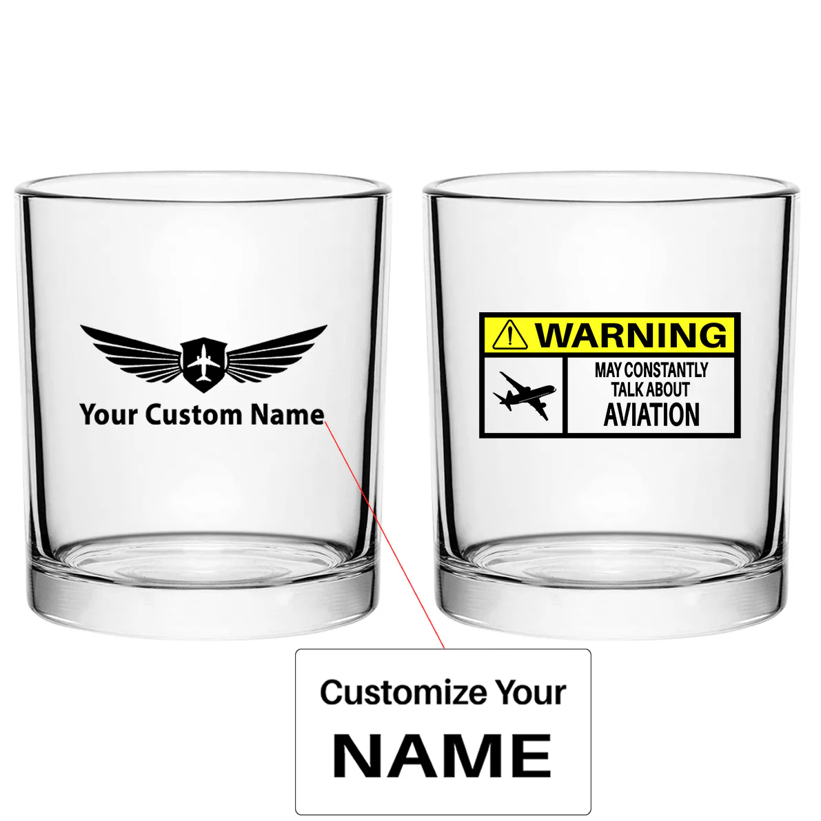 Warning May Constantly Talk About Aviation Designed Special Whiskey Glasses