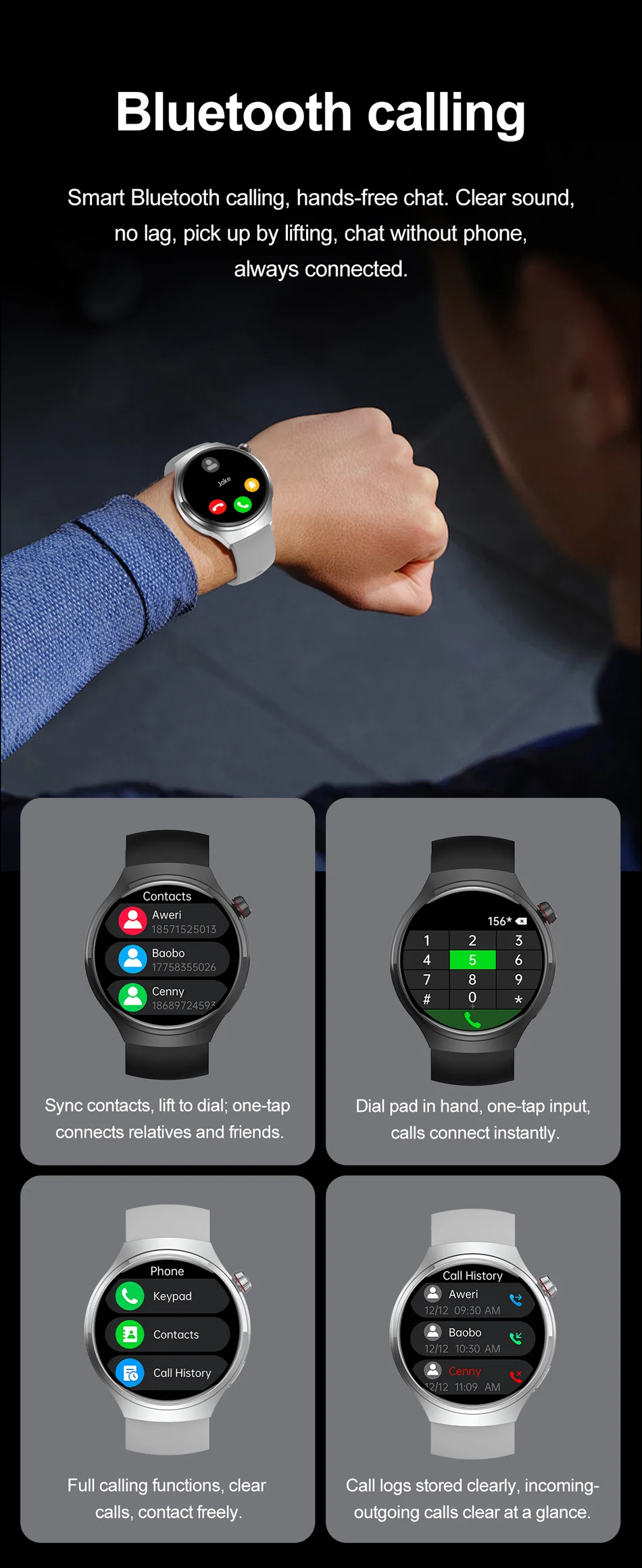 WATCH GT4 Smart Watch: Unisex Design with 360*360 HD Screen, 150+ Sports Modes & Bluetooth Calling - Image 32