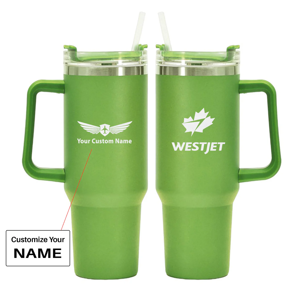 WestJet Airlines Designed 40oz Stainless Steel Car Mug With Holder - Image 13