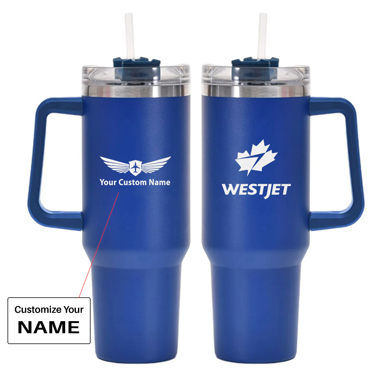 WestJet Airlines Designed 40oz Stainless Steel Car Mug With Holder - Image 3