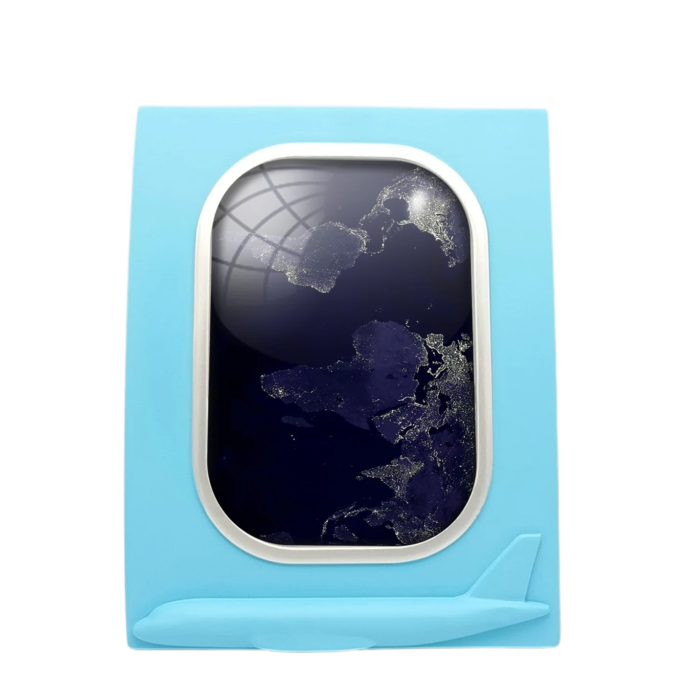 World Map From Space Designed Airplane Window Photo Frame