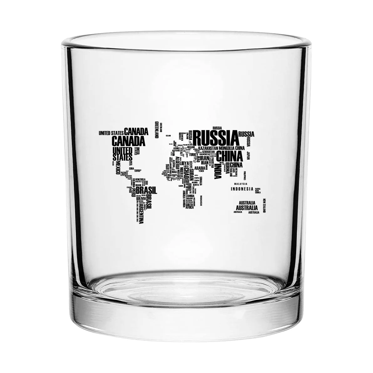 World Map (Text) Designed Special Whiskey Glasses - Image 2