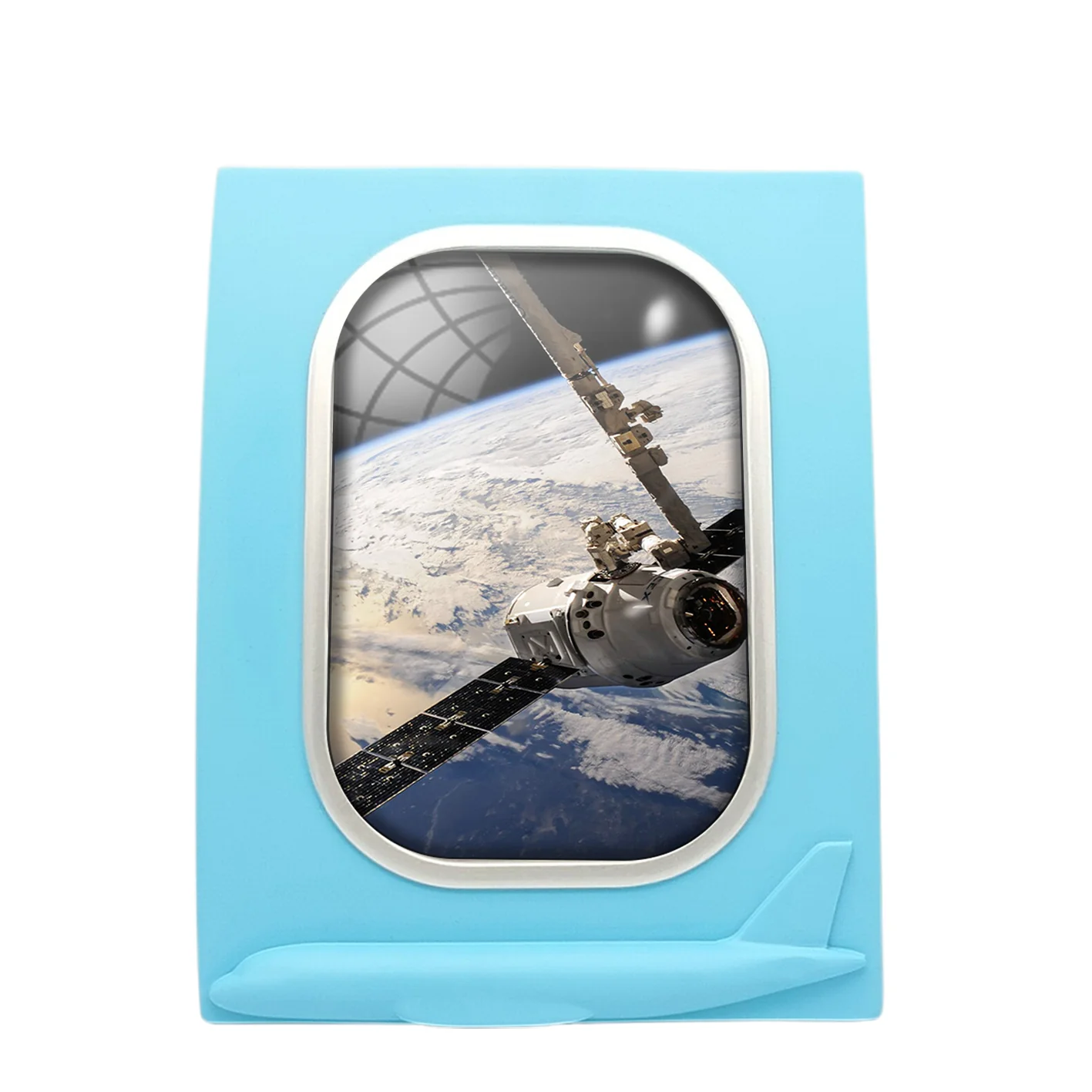 World View from Space Designed Airplane Window Photo Frame