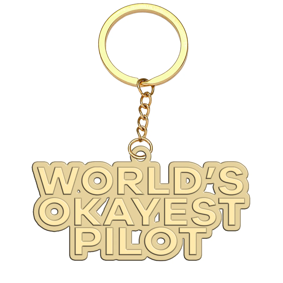 World's Okayest Pilot Designed Hollow Key Chains
