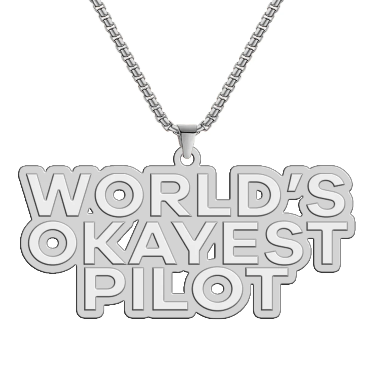 World's Okayest Pilot Designed Hollow Necklac - Image 2