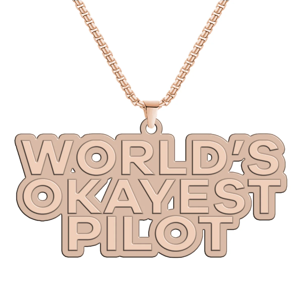 World's Okayest Pilot Designed Hollow Necklac - Image 3