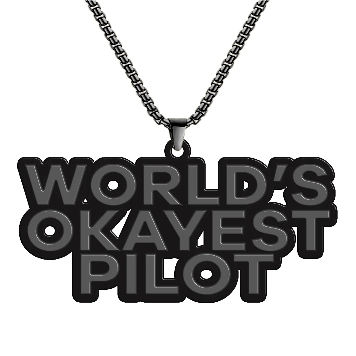 World's Okayest Pilot Designed Hollow Necklac - Image 4