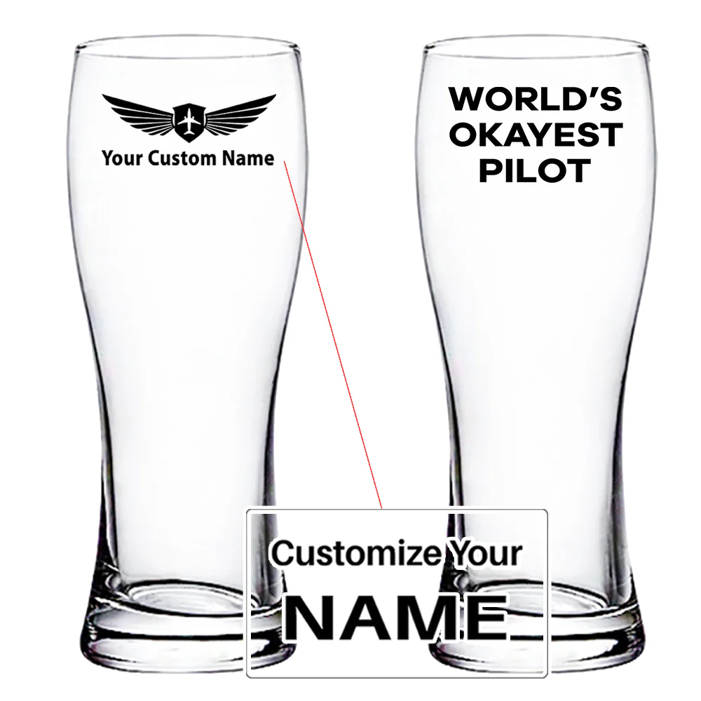 World's Okayest Pilot Designed Pilsner Beer Glasses