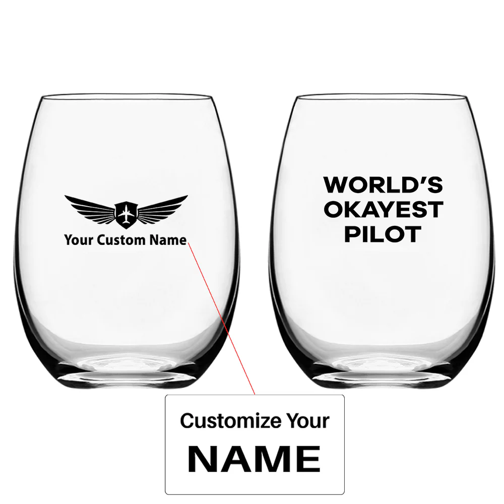 World's Okayest Pilot Designed Water & Drink Glasses