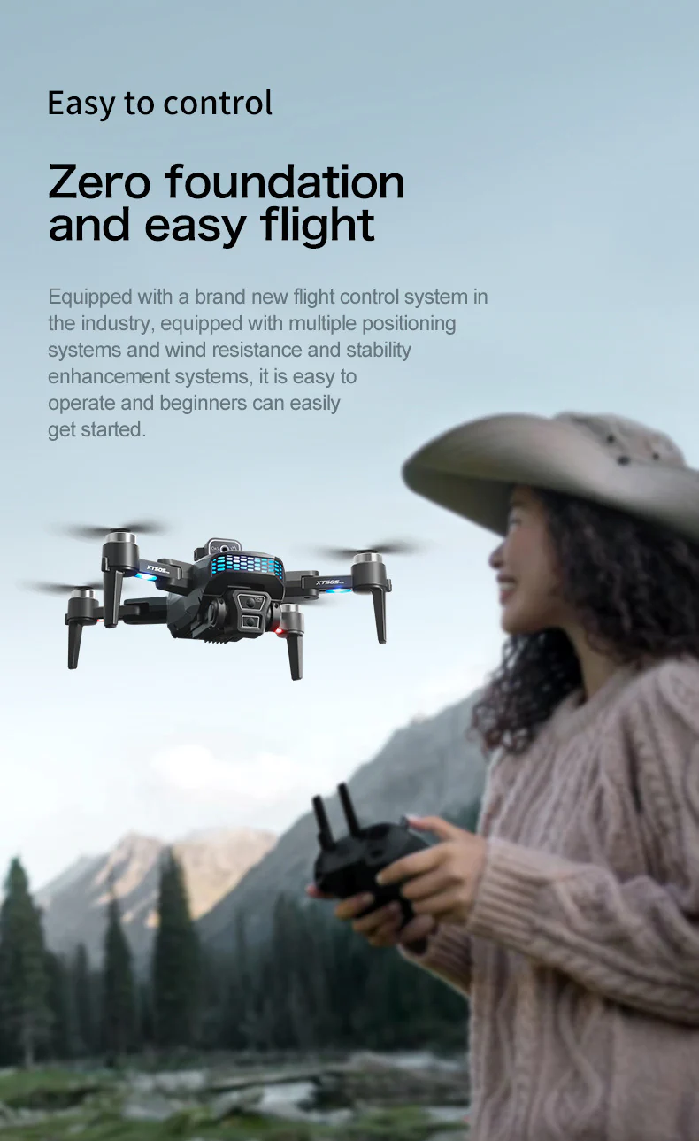 XT505 HD Dual-Camera Drone: GPS Positioning, Brushless Motor & Obstacle Avoidance - Image 10
